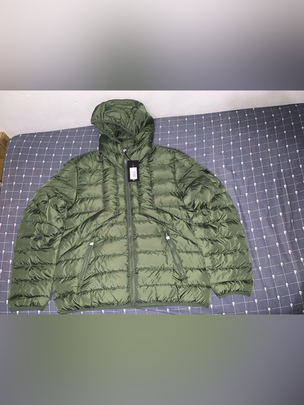 Diesel W-Dwain-21 Water-Repellent Padded Jacket Olive Green Size: Large